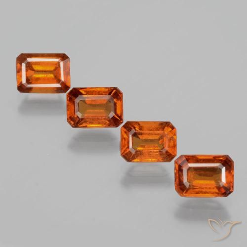 4.73ctw Naturel Orange moyen-foncé Grenat Hessonite, Taille émeraude, VS