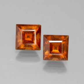 Achetez naturel 2,82ct orange grenat hessonite gems, carré, en provenance madagascar chez gemselect. en stock, livraison internationale!