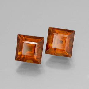 Achetez naturel 2,82ct orange grenat hessonite gems, carré, en provenance madagascar chez gemselect. en stock, livraison internationale!