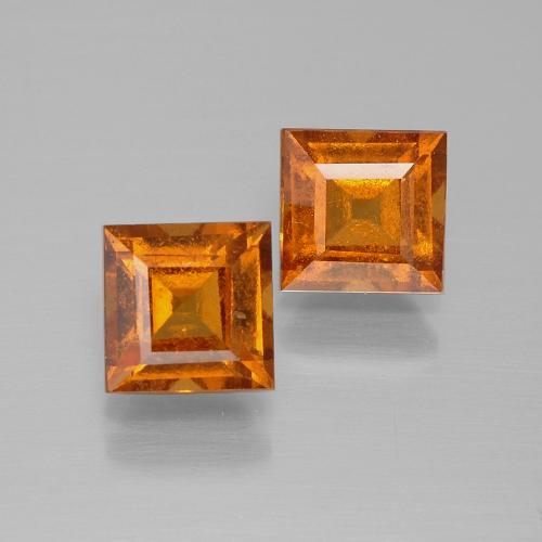 Achetez naturel 2,57ct orange grenat hessonite gems, carré, en provenance madagascar chez gemselect. en stock, livraison internationale!