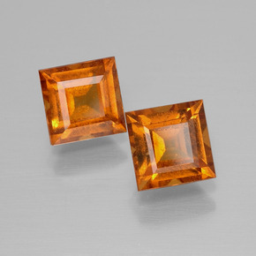 Achetez naturel 2,57ct orange grenat hessonite gems, carré, en provenance madagascar chez gemselect. en stock, livraison internationale!