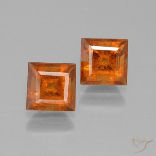 2.80ctw Naturel Orange foncé Grenat Hessonite, Carré, VS-SI