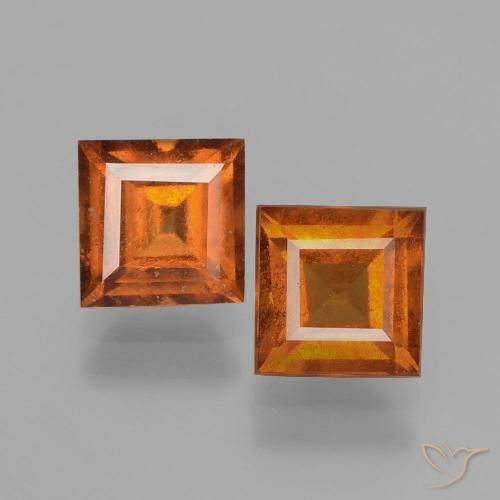 2.57ctw Naturel Orange moyen-foncé Grenat Hessonite, Carré, VS