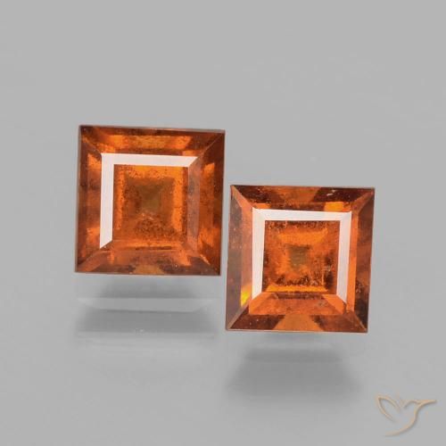 2.52ctw Naturel Orange moyen-foncé Grenat Hessonite, Carré, VS-SI