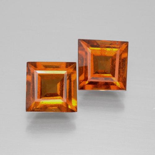 3.50ctw Naturel Orange feu Grenat Hessonite, Carré, VS