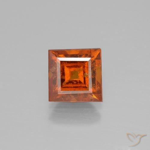 Grenat Hessonite Orange feu naturelle Carré, 2.00 ct, SI