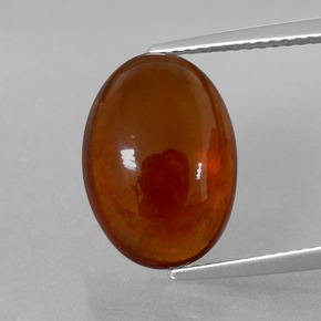 Grenat Hessonite Cannelle Orange naturelle Coupe ovale, 8.14 ct, Transparent