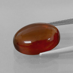 Grenat Hessonite Cannelle Orange naturelle Coupe ovale, 8.14 ct, Transparent