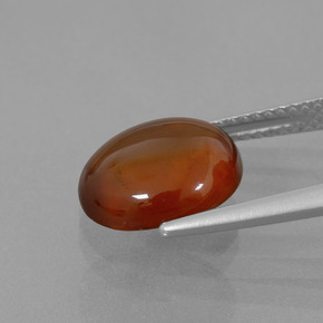 Grenat hessonite orange naturelle coupe ovale, 4,85 ct, transparent