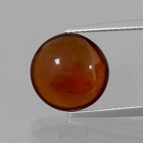 Grenat hessonite orange naturelle coupe roude, 5,68 ct, transparent