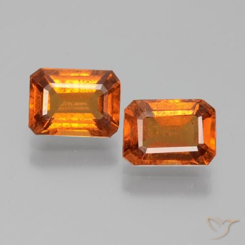 2.24ctw Naturel Orange moyen Grenat Hessonite, Taille émeraude, VS-SI