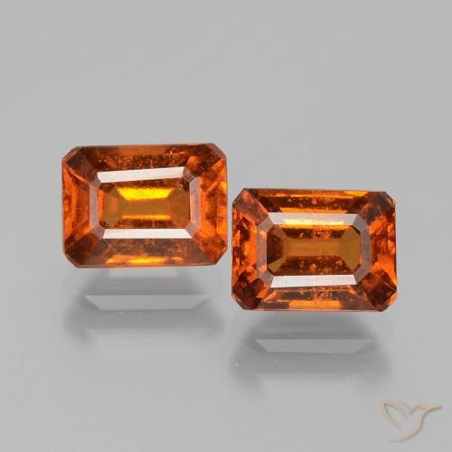 2.81ctw Naturel Ambre orange Grenat Hessonite, Taille émeraude, VS-SI