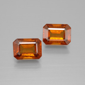 Achetez naturel ct orange grenat hessonite gems, taille émeraude, en provenance madagascar chez gemselect. en stock, livraison internationale!