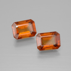 Achetez naturel ct orange grenat hessonite gems, taille émeraude, en provenance madagascar chez gemselect. en stock, livraison internationale!