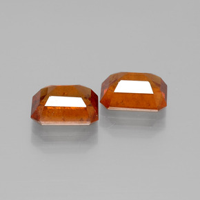 Achetez naturel ct orange grenat hessonite gems, taille émeraude, en provenance madagascar chez gemselect. en stock, livraison internationale!