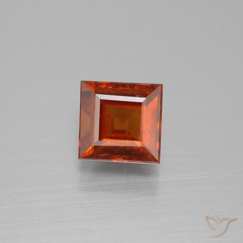 1.77ct Naturel Orange foncé Grenat Hessonite, Carré, VS