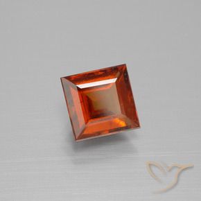 Grenat Hessonite Orange foncé naturelle Carré, 1.77 ct, VS