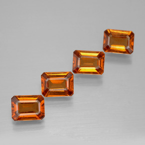 Achetez naturel 4,04ct orange grenat hessonite gems, taille émeraude, en provenance madagascar chez gemselect. en stock, livraison internationale!