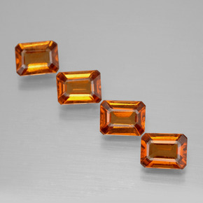 Achetez naturel 4,04ct orange grenat hessonite gems, taille émeraude, en provenance madagascar chez gemselect. en stock, livraison internationale!