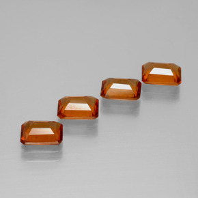 Achetez naturel 4,04ct orange grenat hessonite gems, taille émeraude, en provenance madagascar chez gemselect. en stock, livraison internationale!