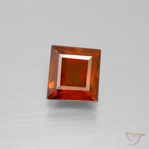 Grenat Hessonite Orange feu naturelle Carré, 1.97 ct, VS-SI