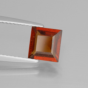 Grenat Hessonite Cannelle Orange naturelle Carré, 1.65 ct, VS-SI