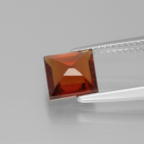 Grenat Hessonite Cannelle Orange naturelle Carré, 1.65 ct, VS-SI