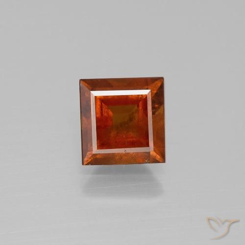 Grenat Hessonite Orange foncé naturelle Carré, 1.64 ct, VS-SI