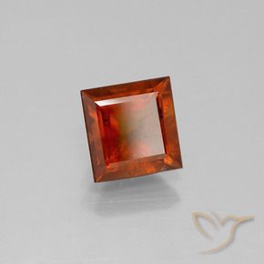 Grenat Hessonite Orange foncé naturelle Carré, 1.64 ct, VS-SI