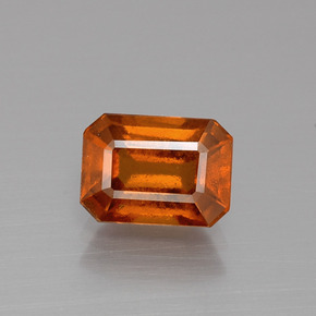 Grenat hessonite orange naturelle taille émeraude, 1,83 ct, VS