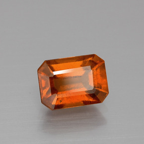 Grenat hessonite orange naturelle taille émeraude, 1,83 ct, VS