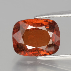 Grenat Hessonite Cannelle Orange naturelle Coupe coussin, 3.34 ct, SI