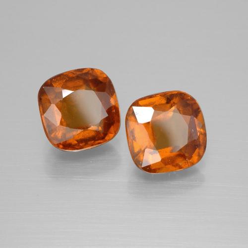 Achetez naturel 5,50ct orange grenat hessonite gems, coupe coussin, en provenance madagascar chez gemselect. en stock, livraison internationale!