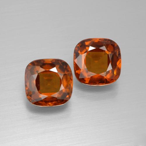 Achetez naturel 5,38ct orange moyen grenat hessonite gems, coupe coussin, en provenance madagascar chez gemselect. en stock, livraison internationale!
