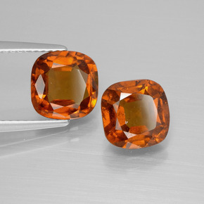 Achetez naturel 4,84ct orange grenat hessonite gems, coupe coussin, en provenance madagascar chez gemselect. en stock, livraison internationale!
