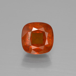 Grenat hessonite orange naturelle coupe coussin, 3,46 ct, VS-SI
