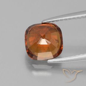 Grenat Hessonite Orange foncé naturelle Coussin, 2.53 ct, VS-SI