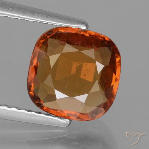 Grenat hessonite orange naturelle coupe coussin, 2,36 ct, VS