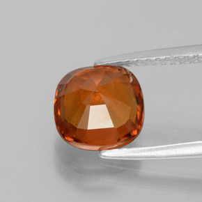Grenat Hessonite Ambre orange naturelle Coupe coussin, 2.89 ct, VS-SI
