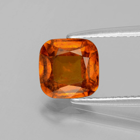 Grenat hessonite orange naturelle coupe coussin, 2,27 ct, VS