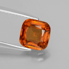 Grenat hessonite orange naturelle coupe coussin, 2,27 ct, VS