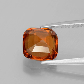 Grenat hessonite orange naturelle coupe coussin, 2,27 ct, VS