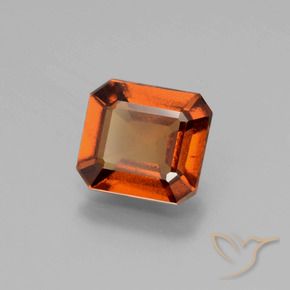Grenat Hessonite Ambre orange naturelle Octogone / coupe Émeraude, 2.11 ct, VS