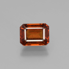 Grenat hessonite orange naturelle taille émeraude, 2,22 ct, VS