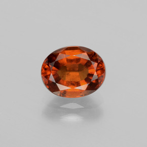 Grenat hessonite orange naturelle coupe ovale, 1,98 ct, VS