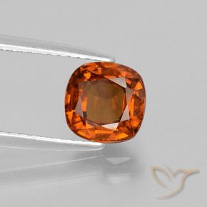Grenat hessonite orange naturelle coupe coussin, 1,80 ct, VS-SI