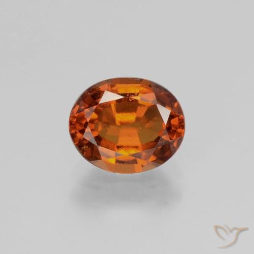 Grenat Hessonite Orange foncé naturelle ovale, 1.75 ct, VS