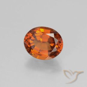 Grenat Hessonite Orange foncé naturelle ovale, 1.75 ct, VS
