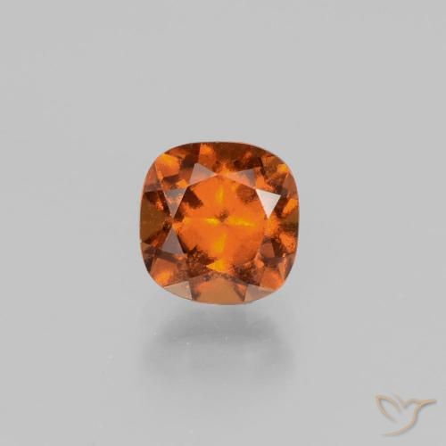 Grenat Hessonite Orange foncé naturelle Coussin, 1.47 ct, VS
