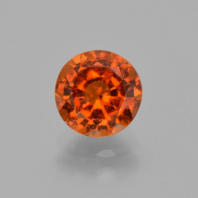 Grenat hessonite orange naturelle coupe roude, 1,57 ct, VS-SI